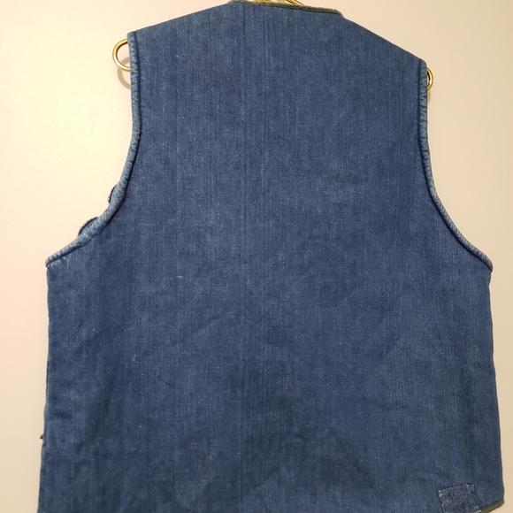 Cosmic Van Napping Vest Custom Hand Stitched Denim Visible Mending Patch Mosaic - Picture 11 of 12